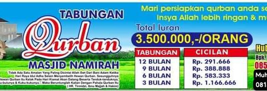 Panitia Qurban Masjid Namirah 1447H Terus Merangkul Jamaah dan Donatur Untuk Mencapai Target Hewan Qurban